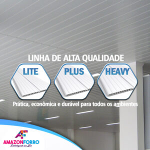 LInha Forro PVC Branco Lite, Plus e Heavy para todos os ambientes