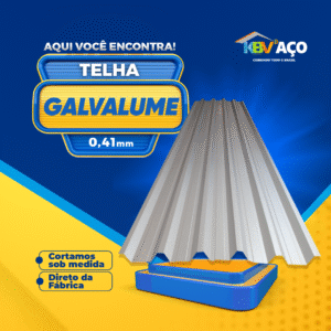 Telha Galvalume 0.41 direto da Fábrica